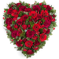 Crimson Devotion Funeral Heart