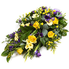 Lavender &amp; Gold Single Ended Funeral Spray