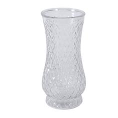 Clear glass textured vase